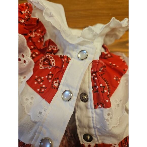 Paulyne Of Arizona Vintage Girls Cowgirl Dress Pearl Snap Buttons And Bottoms - Picture 8 of 12